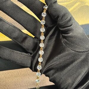 18K Rose Gold Plated Tennis Bracelet with Simulated Stones